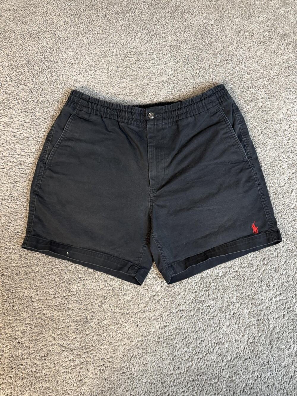Polo Ralph Lauren Shorts Mens M Black Chino Classic Stretch Drawstring Pockets